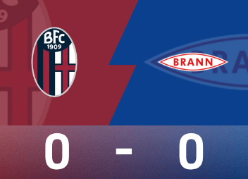 รายงานผลการแข่งขันยูโรป้า ลีก ทั้งสองทีมมีโอกาสยิงเข้ากรอบเพียง 3 ครั้ง โบโลญญ่า 10 คนเสมอกับบรานเนน 0-0